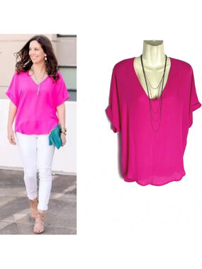 Lush Neon Pink Top, Size Medium, Women’s